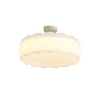 Modern Minimalist Metal Pe Round Wavy LED Semi-flush Mount Ceiling Light for Bedroom