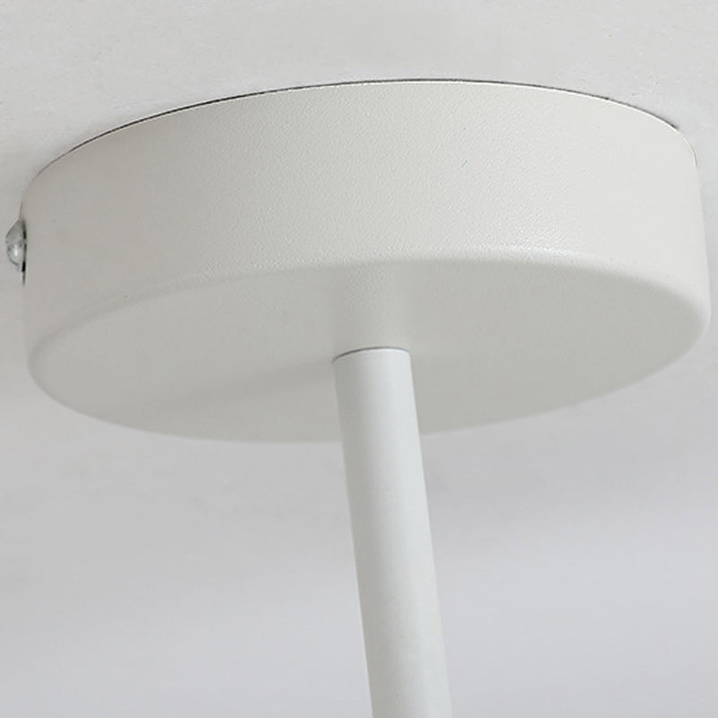 Modern Minimalist Metal Pe Round Wavy LED Semi-flush Mount Ceiling Light for Bedroom