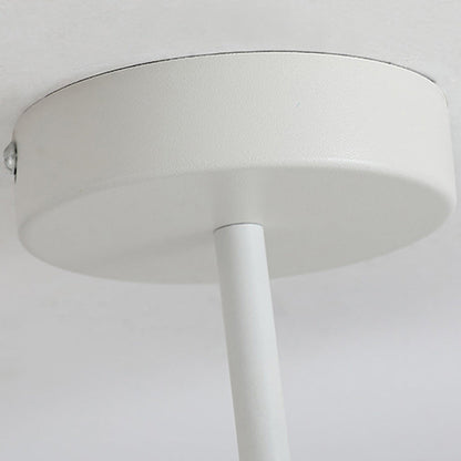 Modern Minimalist Metal Pe Round Wavy LED Semi-flush Mount Ceiling Light for Bedroom
