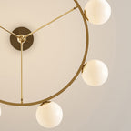 Contemporary Scandinavian Glass & Iron Globe Round 5/6/8-light Chandelier for Bedroom & Living Room BulbSquare