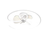 Contemporary Scandinavian Silicone Aluminum Linear Semi-round LED Semi-flush Mount Ceiling Fan Light for Bedroom