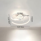 Contemporary Scandinavian Silicone Aluminum Linear Semi-round LED Semi-flush Mount Ceiling Fan Light for Bedroom