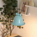 Modern Art Deco Iron Bowknot Bell-Shaped 1-Light Pendant Light For Bedroom