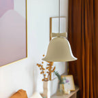 Modern Art Deco Iron Bowknot Bell-Shaped 1-Light Pendant Light For Bedroom