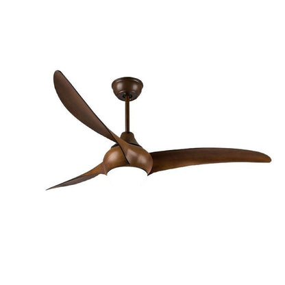 Traditional Vintage Metal ABS Copper Long-Blade Round 1-Light Semi-Flush Mount Ceiling Fan Light For Bedroom