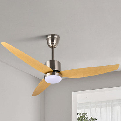 Contemporary Scandinavian Iron ABS Acrylic Round LED Semi-Flush Mount Ceiling Fan Light For Bedroom
