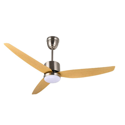 Contemporary Scandinavian Iron ABS Acrylic Round LED Semi-Flush Mount Ceiling Fan Light For Bedroom
