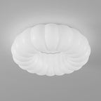 Contemporary Creative Iron Acrylic Ruffled Cream LED Flush Mount Ceiling Light For Bedroom