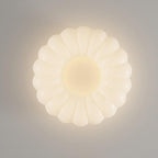 Contemporary Creative Iron Acrylic Ruffled Cream LED Flush Mount Ceiling Light For Bedroom