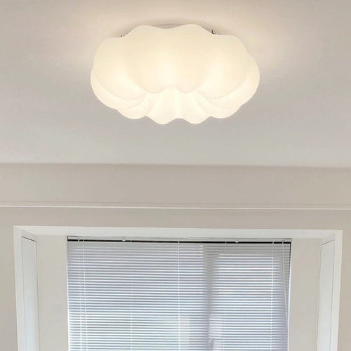 Modern Minimalist PE Iron Cloud Shape Round LED Flush Mount Ceiling Light For Bedroom