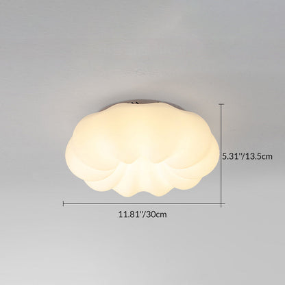 Modern Minimalist PE Iron Cloud Shape Round LED Flush Mount Ceiling Light For Bedroom