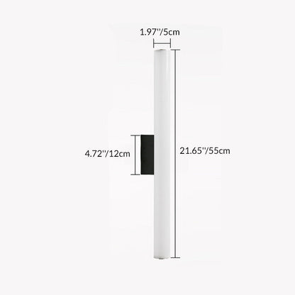 Modern Minimalist Acrylic Aluminum Cylindrical Strip LED Wall Sconce Lamp For Outdoor