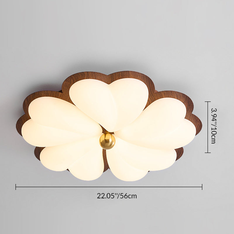 Traditional Chinese PE Iron Floral LED Flush Mount Ceiling Light For Bedroom