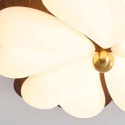 Traditional Chinese PE Iron Floral LED Flush Mount Ceiling Light For Bedroom