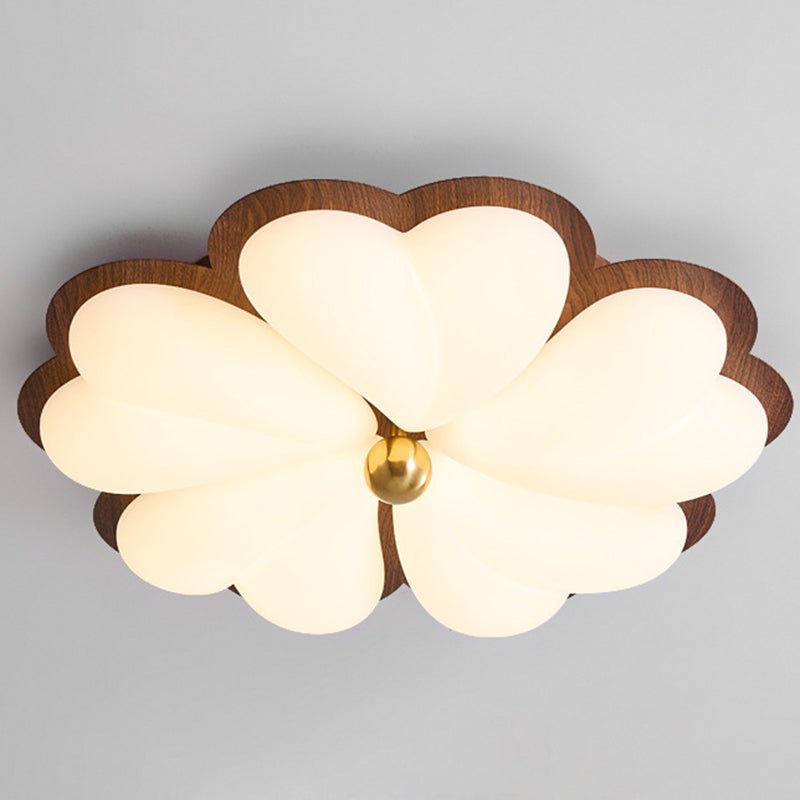 Traditional Chinese PE Iron Floral LED Flush Mount Ceiling Light For Bedroom