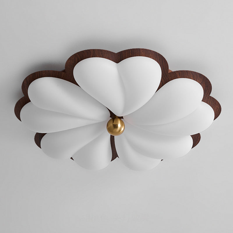 Traditional Chinese PE Iron Floral LED Flush Mount Ceiling Light For Bedroom