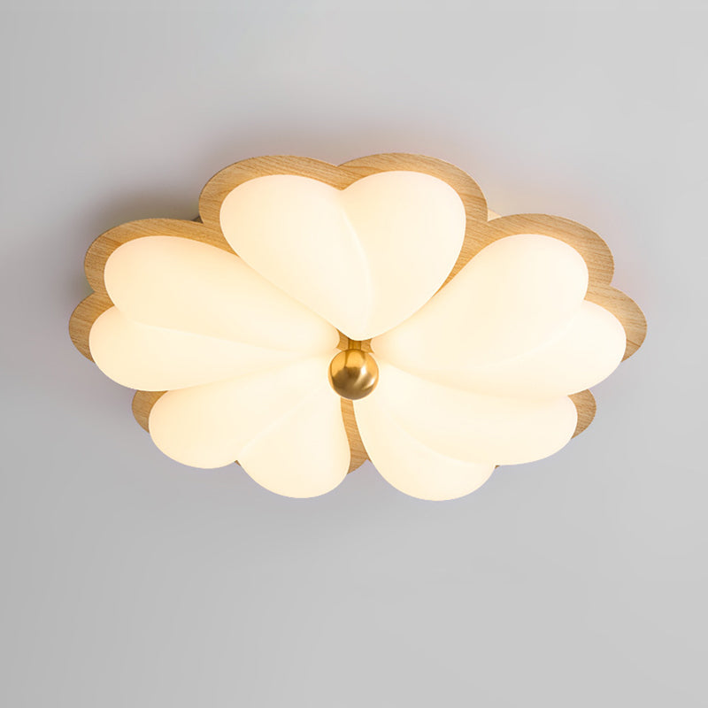 Traditional Chinese PE Iron Floral LED Flush Mount Ceiling Light For Bedroom