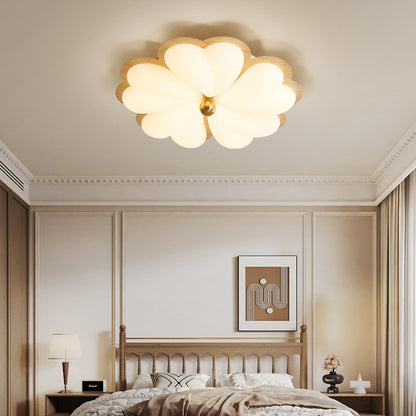 Traditional Chinese PE Iron Floral LED Flush Mount Ceiling Light For Bedroom
