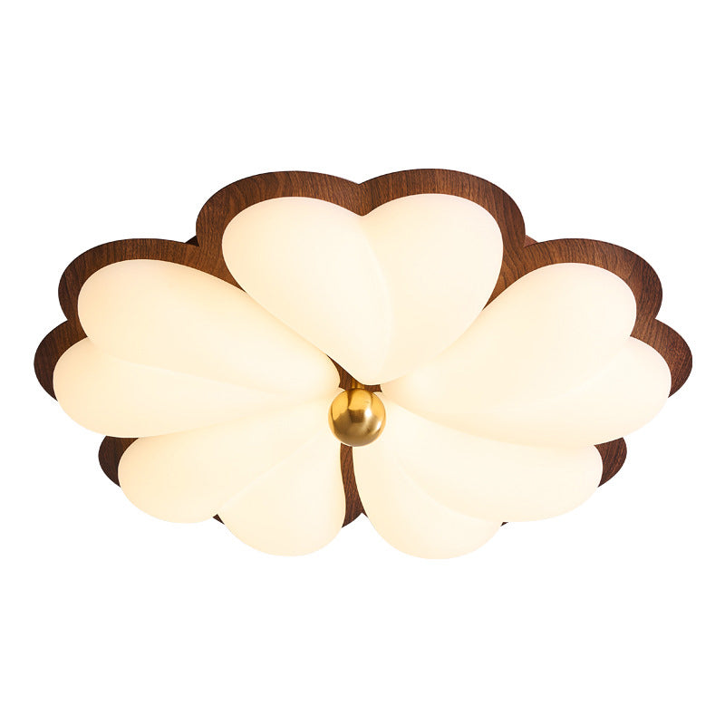Traditional Chinese PE Iron Floral LED Flush Mount Ceiling Light For Bedroom