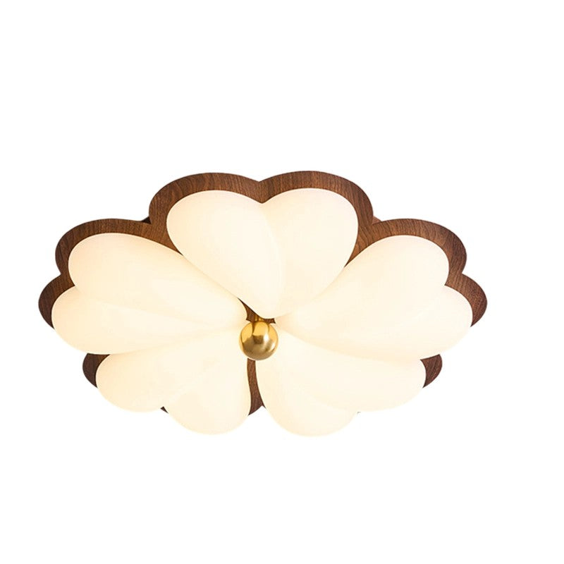 Traditional Chinese PE Iron Floral LED Flush Mount Ceiling Light For Bedroom