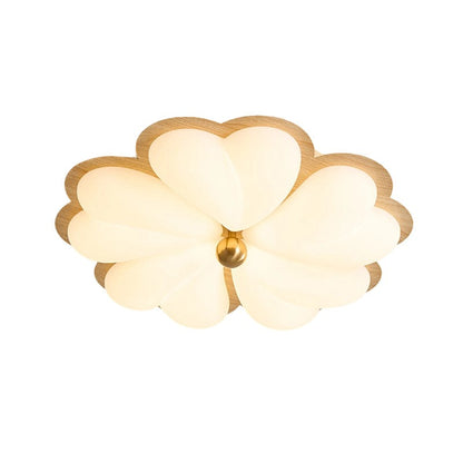 Traditional Chinese PE Iron Floral LED Flush Mount Ceiling Light For Bedroom