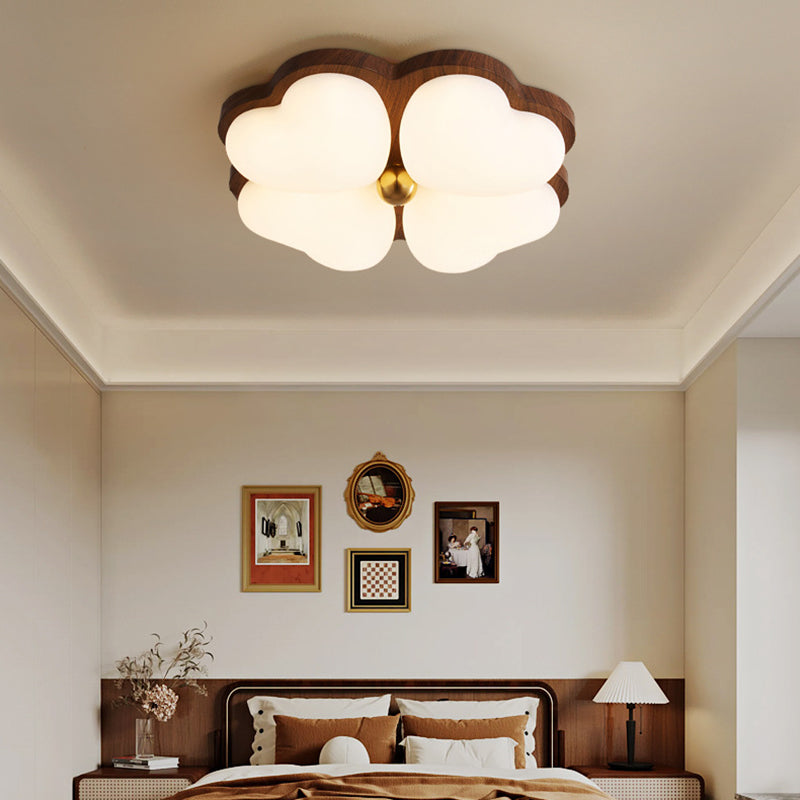 Traditional Chinese PE Iron Floral LED Flush Mount Ceiling Light For Bedroom