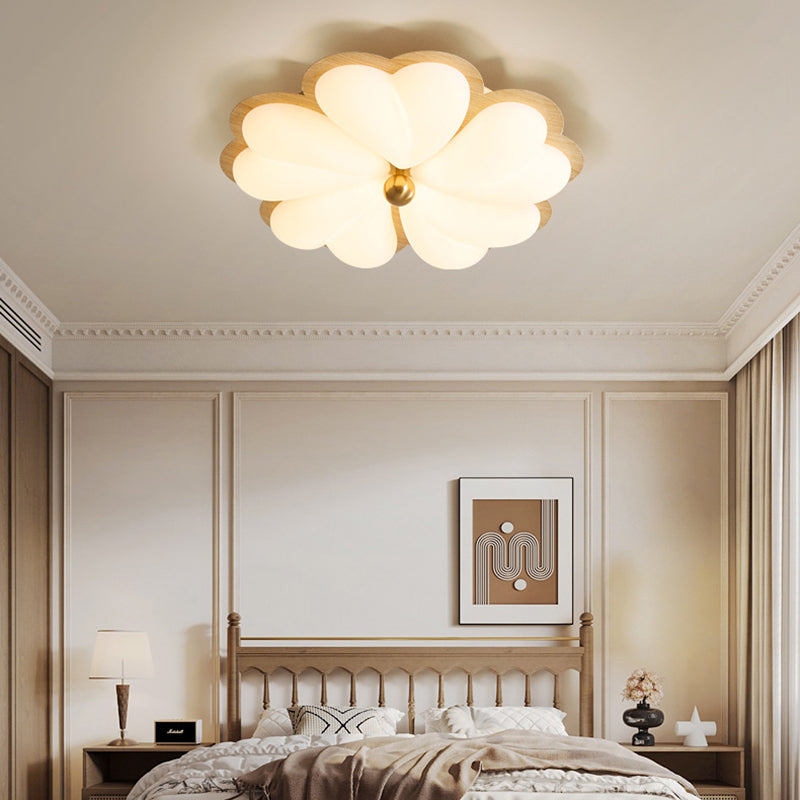 Traditional Chinese PE Iron Floral LED Flush Mount Ceiling Light For Bedroom