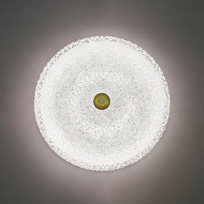 Contemporary Scandinavian Acrylic Stainless Steel Round Cylinder LED Flush Mount Ceiling Light For Bedroom