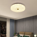 Contemporary Scandinavian Acrylic Stainless Steel Round Cylinder LED Flush Mount Ceiling Light For Bedroom