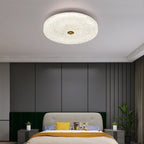 Contemporary Scandinavian Acrylic Stainless Steel Round Cylinder LED Flush Mount Ceiling Light For Bedroom