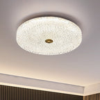 Contemporary Scandinavian Acrylic Stainless Steel Round Cylinder LED Flush Mount Ceiling Light For Bedroom