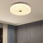 Contemporary Scandinavian Acrylic Stainless Steel Round Cylinder LED Flush Mount Ceiling Light For Bedroom