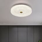 Contemporary Scandinavian Acrylic Stainless Steel Round Cylinder LED Flush Mount Ceiling Light For Bedroom