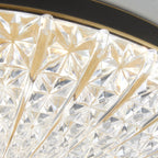 Modern Luxury Acrylic Brass Round LED Flush Mount Ceiling Light for Bedroom