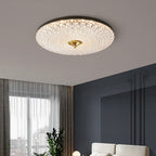 Modern Luxury Acrylic Brass Round LED Flush Mount Ceiling Light for Bedroom