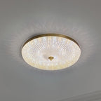 Modern Luxury Acrylic Brass Round LED Flush Mount Ceiling Light for Bedroom