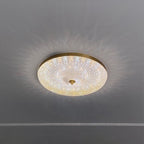 Modern Luxury Acrylic Brass Round LED Flush Mount Ceiling Light for Bedroom