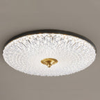 Modern Luxury Acrylic Brass Round LED Flush Mount Ceiling Light for Bedroom
