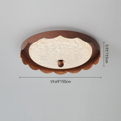 Contemporary Creative Acrylic Iron Wavy Round LED Flush Mount Ceiling Light for Bedroom