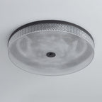 Modern Luxury Acrylic Brass Round Cylinder LED Flush Mount Ceiling Light For Bedroom