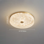 Modern Luxury Acrylic Brass Round Cylinder LED Flush Mount Ceiling Light For Bedroom