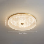 Modern Luxury Acrylic Brass Round Cylinder LED Flush Mount Ceiling Light For Bedroom