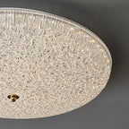Contemporary Scandinavian Metal Acrylic Crystal Sand Semicircle LED Flush Mount Ceiling Light For Bedroom