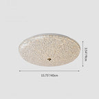 Contemporary Scandinavian Metal Acrylic Crystal Sand Semicircle LED Flush Mount Ceiling Light For Bedroom