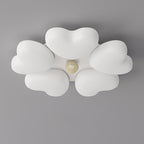 Contemporary Creative Iron Cream Heart-Shaped Round LED Flush Mount Ceiling Light For Bedroom