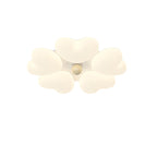Contemporary Creative Iron Cream Heart-Shaped Round LED Flush Mount Ceiling Light For Bedroom