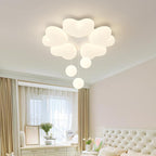 Contemporary Creative Iron Cream Heart-Shaped Round LED Flush Mount Ceiling Light For Bedroom
