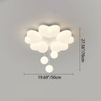 Contemporary Creative Iron Cream Heart-Shaped Round LED Flush Mount Ceiling Light For Bedroom