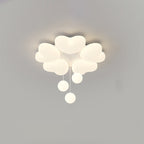 Contemporary Creative Iron Cream Heart-Shaped Round LED Flush Mount Ceiling Light For Bedroom