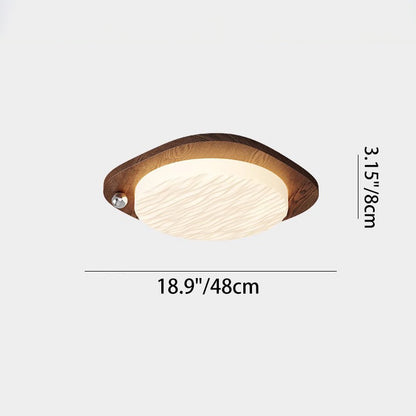 Traditional Chinese PVC Iron Textured Square Round LED Flush Mount Ceiling Light For Bedroom